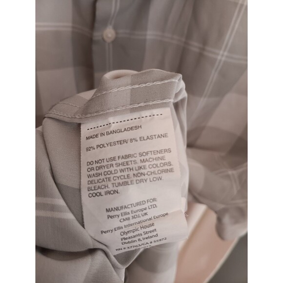 Perry Ellis Men's Short Sleeve Button-Down Shirt - Size Large - Slim Fit Stretch - Picture 4 of 6